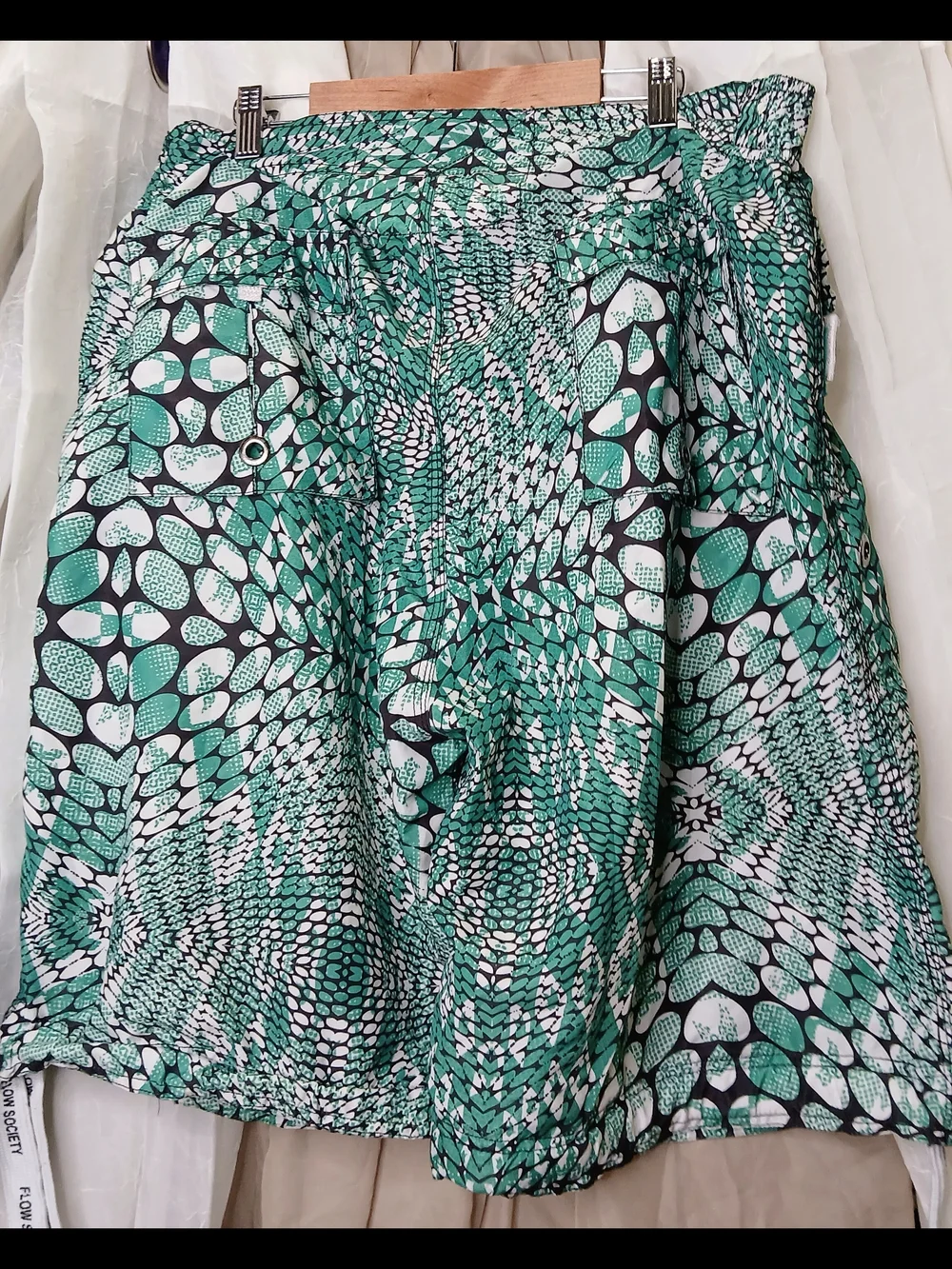Green Patterned Shorts - Picture 3 of 6